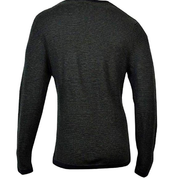 INC International Concepts Men's V-Neck Stripe Sweater (Olive Mist, XXL) - Picture 2 of 9